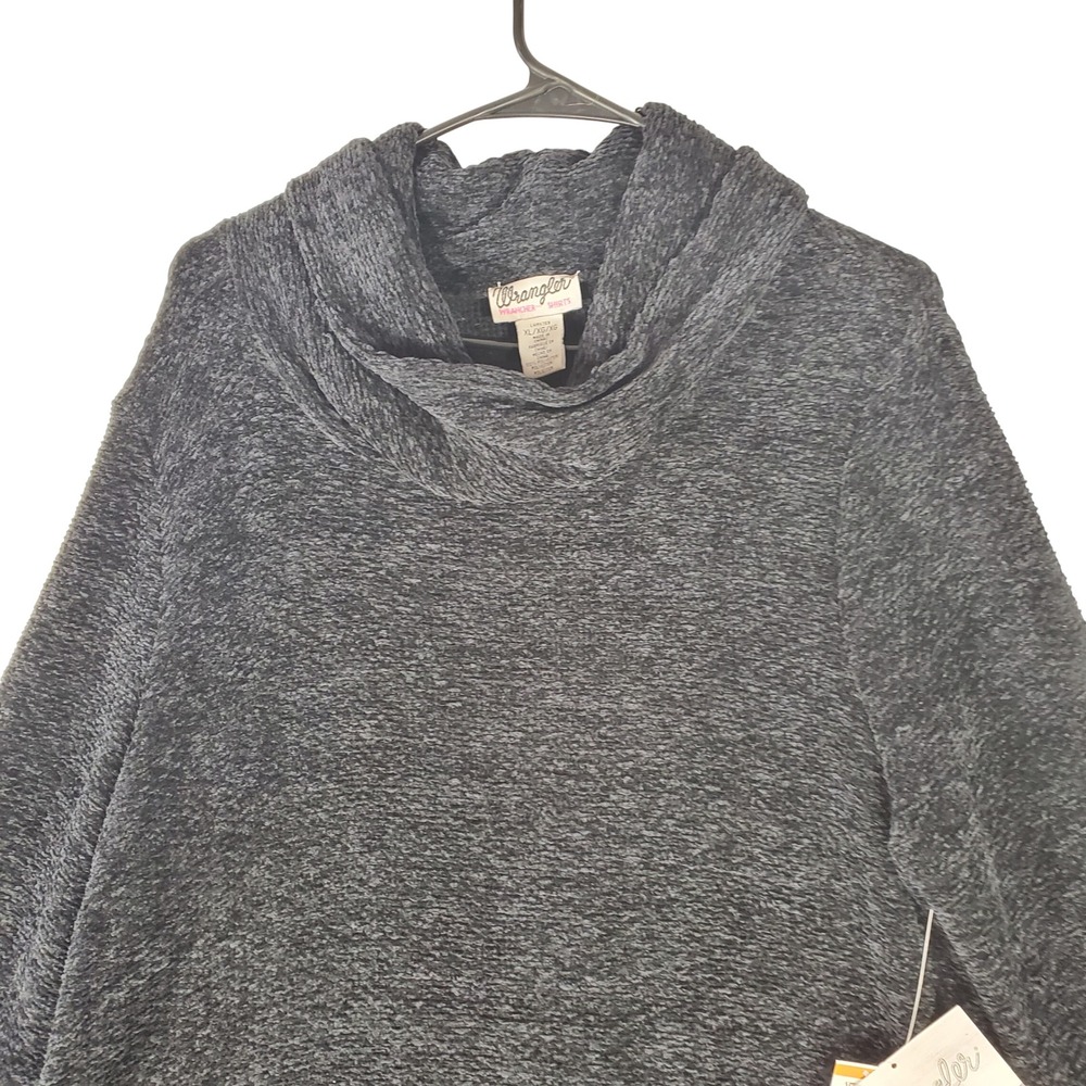 Wrangler Wrancher Cowl Neck Pullover Shirt Charcoal Gray XL LWRK759 NWT